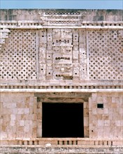 Facade of one of the buildings of the Nunnery quadrangle at Uxmal