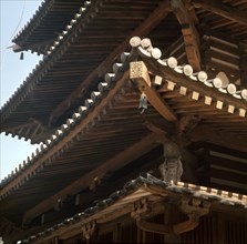Kondo ('main hall') at the Horyu-ji temple, probably the oldest Buddhist temple in Japan and the oldest timber building in the world