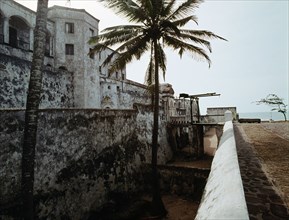 Elmina Castle was built by the Portuguese in 1482 and used by them and later by Dutch and English traders as a base for dealing in slaves, gold and imported European products