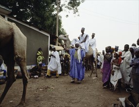 The market place at Sokoto, capital of one of the major Hausa-Fulani states on the edge of the Sahel, formerly a major entrepot for trans-Saharan trade and the kola nut trade with Ghana