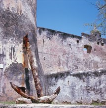 An old ship's anchor, probably Portuguese, recovered from Mombasa harbour