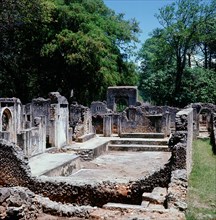 The ruins of Gedi, an important East African city and centre of the slave trade between 1106 and 1630 AD