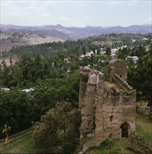 Ruins of one of the castles which stand within the walled "imperial enclosure" at Gondar, the former capital built by Seged 1, his son Fasilidas and later emperors