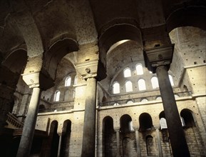 An interior view of the church of St Eirene, Istanbul