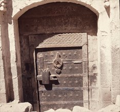 The doorway of an old multi-storeyed house in San'a