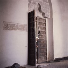 The doorway of an old multi-storeyed house in San'a