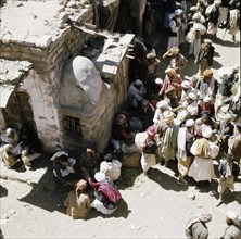View of traders in an ancient market near San'a