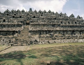 View of the terraces, Borobudur