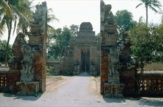 Split gate at a private temple of one of Bali's surviving aristocratic families