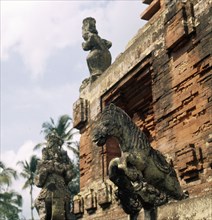 The tiered structure of Balinese Hindu shrines reproduces the three levels of the cosmos: the under-world, the world of humanity and the towering celestial mountain of the gods