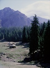 Kazak yurts in the Tian Shan Mountains