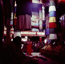 View of the interior of a Lamaistic temple