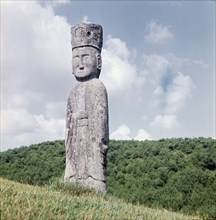 One of the guardian figures which surround the tomb of General Kim Yusin