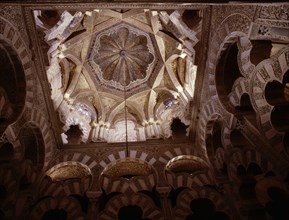 The dome over the bay in front of the mihrab in the Great Mosque at Cordoba