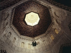 The ceiling of the prayer hall of the Madrasa of Yusuf I, Granada