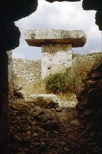 The "taula" (T shaped megalith) at the site of Torre Llisa Vell