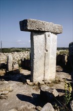 The "taula" ("T" shaped megalith) at the megalithic village of Torralba de Salort   Spain