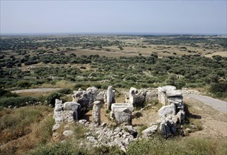 General view of the sacred enclosure at Torre d'en Gaumes, showing the site's location in respect of the landscape