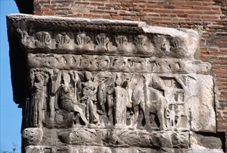 Relief on the Arch of Galerius, in Thessaloniki, Macedonia, northern Greece