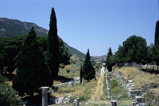 View of the road leading from the sactuary to the city of Samos