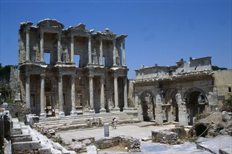 View of the Celcius Library at Ephesus, the second largest library of the ancient world after Alexandria