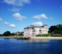 A view to the fort at Kilwa, an East African trading town which dates from the 13th century