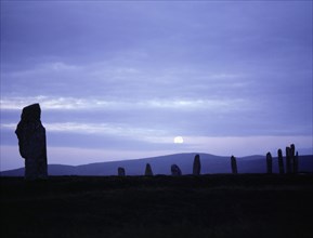 The Ring of Brodgar at moon rise