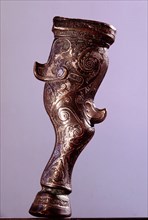 Leg from a ceremonial vessel in the form of a mythical animal