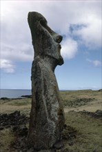 "Moai" statue at Hanga Nui