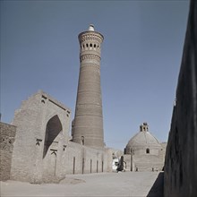 The 12th century brick-built minaret of the Kalan mosque Bukhara, retained when the remainder of the mosque was rebuilt during the 16th century