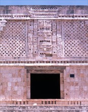 Facade of one of the  buildings  of the Nunnery quadrangle at Uxmal
