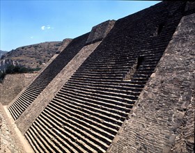 Double staircase of the Aztec temple at Tenayuca