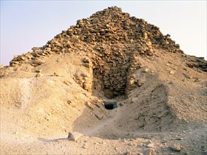 An exterior view of Sahure's temple at Abusir