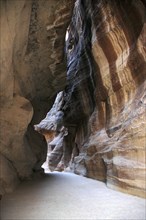 The Siq, a natural gorge more that 1km long that serves as the entrance to Petra
