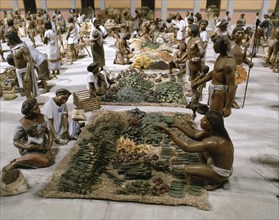 A reconstruction of the market place at Tenochtitlan