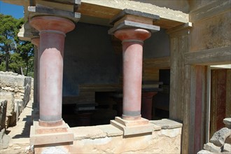View of the north entrance to the palace of Knossos