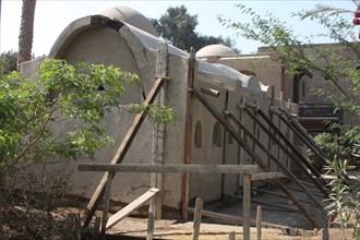 Damage to the Ramses Wissa Wassef Art Centre adobe buildings caused by rising water levels