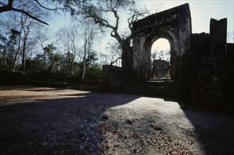 The ruins of Gedi, an important East African city and centre of the slave trade between 1106 and 1630