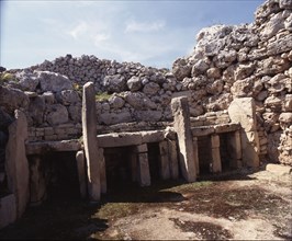 View of the megalithic temple complex of Ggantija, one of the earliest man made structures in the world