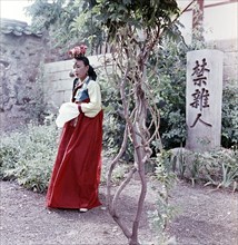 A Korean lady in traditional dress