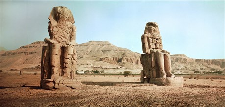 View of the colossi of Memnon