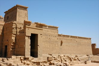 View of the side entrance to the Hypostyle Hall of the Temple of Isis