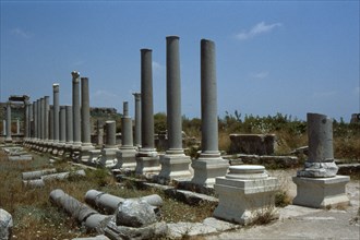 View of the colonnaded market of perge