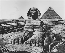 The Giza Sphinx, photographed in the 1920's