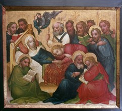 In the presence of the twelve Apostles, Christ takes the soul into paradise