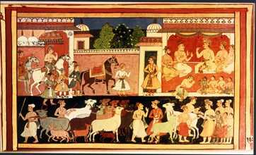 Illustrated page from the manuscript of Ramayana