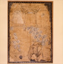 The meeting of Shah Jahan and Jahangir attended by nobles at court in Lahore, 1620