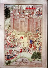 A 16th century illustration of a 14th century story 'The History of the Mongols'