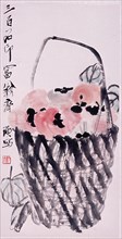 Painting by Ch'i Pai shih: 'Basket with Persimmons' (hanging scroll)