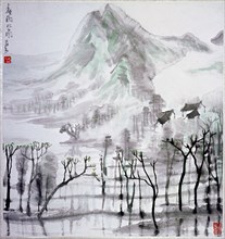 Painting by Li K'e jan: 'Spring Rain in the Southern Landscape' (hanging scroll)